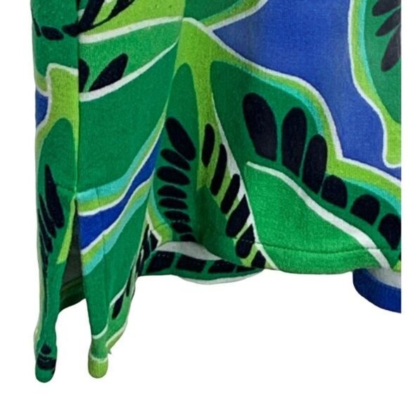 Crown & Ivy XS Tunic Top Green Blue Leaf Print Boho Fall Casual - Picture 7 of 13